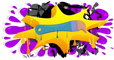 Graffiti Brush animation Stock Footage 329681558