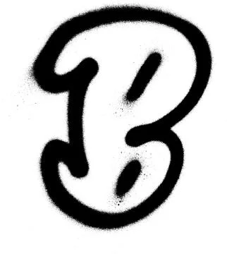 Graffiti Bubble Font B in black on white Stock Illustration