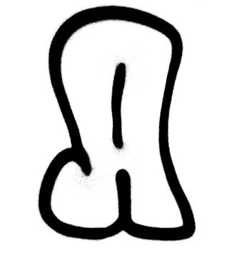 Graffiti Bubble Font A in black on white Stock Illustration