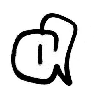 Graffiti Bubble Font A in black on white Stock Illustration