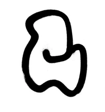 Graffiti Bubble Font C in black on white Stock Illustration