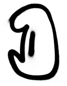 Graffiti Bubble Font D in black on white Stock Illustration