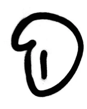 Graffiti Bubble Font D in black on white Stock Illustration