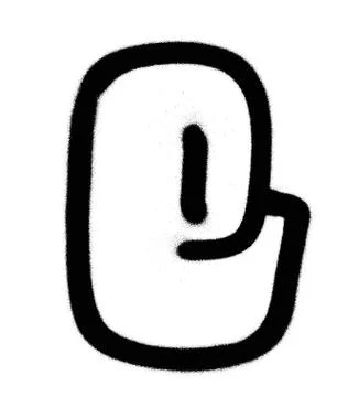 Graffiti Bubble Font E in black on white Stock-Illustration