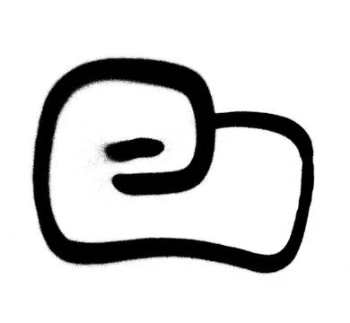 Graffiti Bubble Font E in black on white Stock Illustration