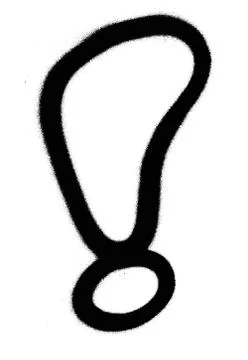 Graffiti Bubble Font exclamation mark in black on white Stock Illustration
