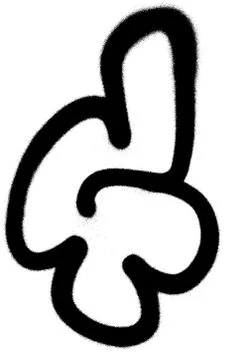 Graffiti Bubble Font G in black on white Stock Illustration