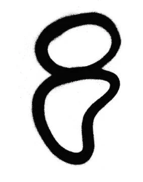 Graffiti Bubble Font I in black on white Stock Illustration