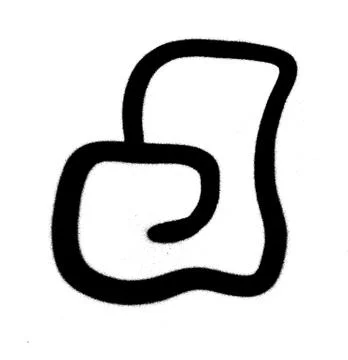 Graffiti Bubble Font J in black on white Stock Illustration