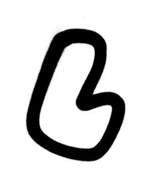 Graffiti Bubble Font L in black on white Illustrazione stock
