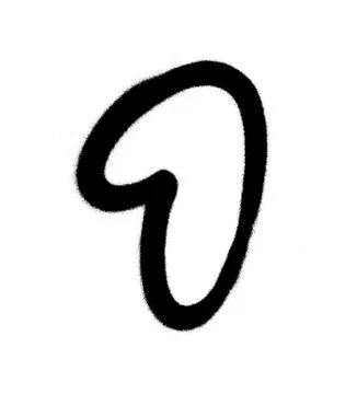 Graffiti Bubble Font number 1 in black on white Stock Illustration
