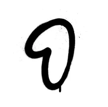 Graffiti Bubble Font number 1 in black on white leaking Stock Illustration