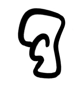 Graffiti Bubble Font number 7 in black on white Stock Illustration