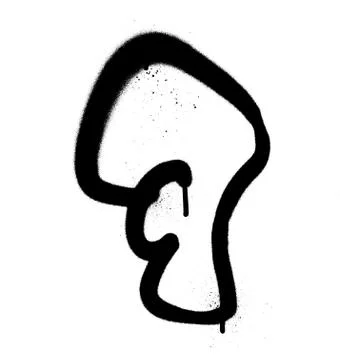 Graffiti Bubble Font number 7 in black on white dripping Stock Illustration