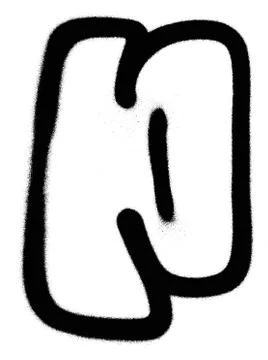 Graffiti Bubble Font P in black on white Stock Illustration