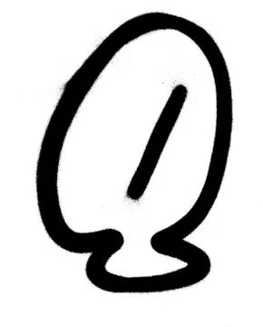 Graffiti Bubble Font Q in black on white Stock Illustration