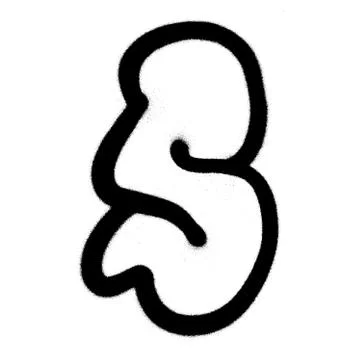 Graffiti Bubble Font S in black on white Stock Illustration
