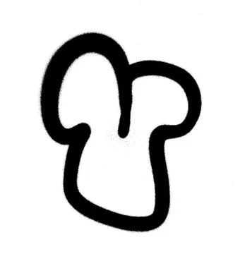 Graffiti Bubble Font U in black on white Stock Illustration