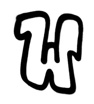 Graffiti Bubble Font W in black on white Stock Illustration