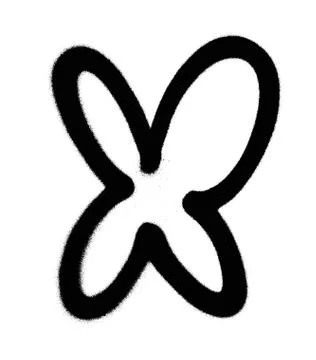 Graffiti Bubble Font X in black on white Stock Illustration