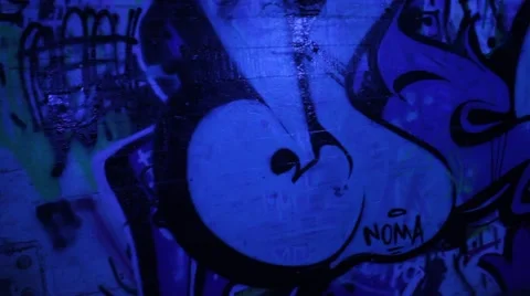 Graffiti Buildding inside dark Video stock 44573804