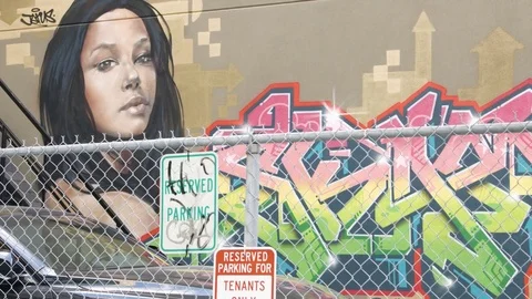 Graffiti on building Stock Footage 82245975