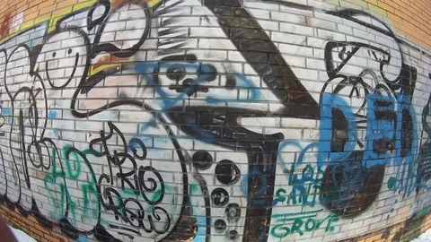 Graffiti at building Original Video stock 72092714