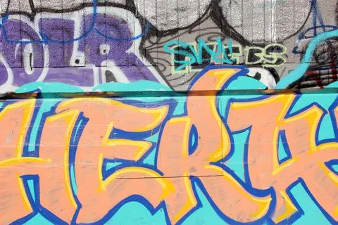 Graffiti on building wall Fotos de archivo