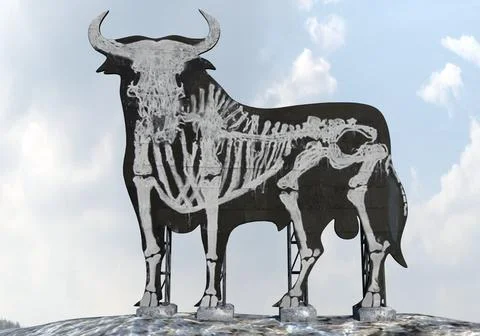 Graffiti bull billboard 3D Model