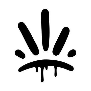 Graffiti burst underline icon Stock Illustration