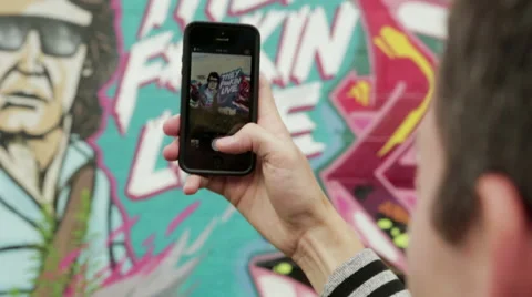 Graffiti Camera Phone Medium Stock Footage 45046939