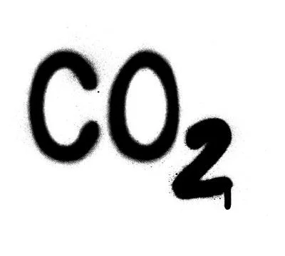 Graffiti carbon dioxide co2 formula sprayed in black over white Stock-Illustration