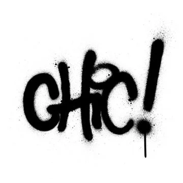 Graffiti chic word sprayed in black over white Illustrazione stock