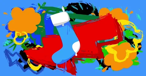 Graffiti Christmas stocking Stock Footage 291993453