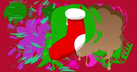 Graffiti Christmas stocking video Stock Footage 291993432