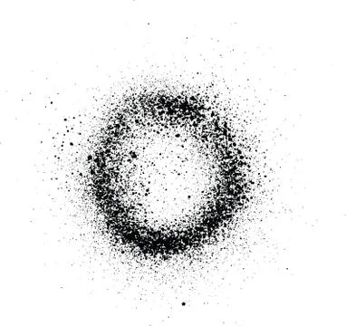 Graffiti circle misty spray effect in black over white Stock Illustration