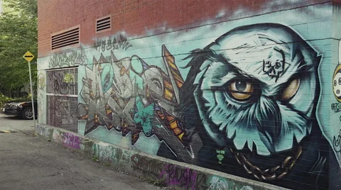 Graffiti in the city Stock Footage 44751081