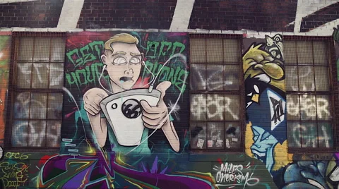 Graffiti in the city Stock Footage 44751180