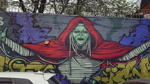 Graffiti in the city Stock Footage 44751329