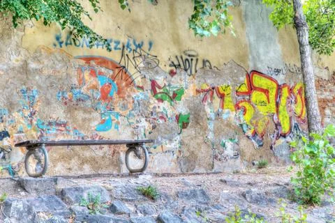 Graffiti city wall Stock Photos