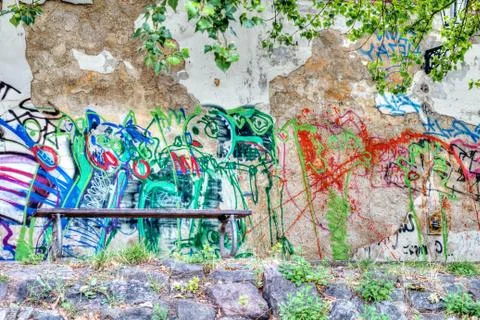 Graffiti city wall Stock Photos