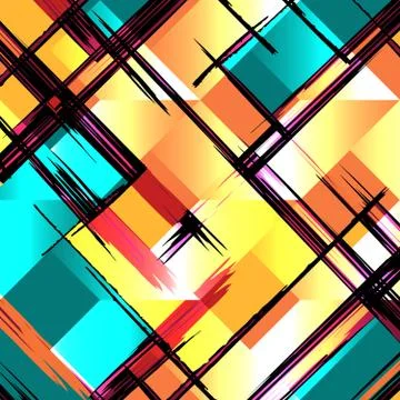 Graffiti colored geometrical objects vector illustration Stock Illustration