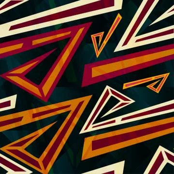Graffiti colored polygons seamless pattern 스톡 일러스트