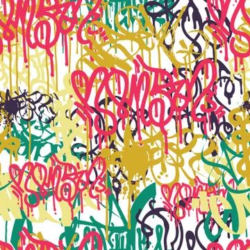 Graffiti colorful seamless pattern Illustrazione stock