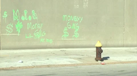 Graffiti on a Concrete Wall Stockbeeldmateriaal 10583478