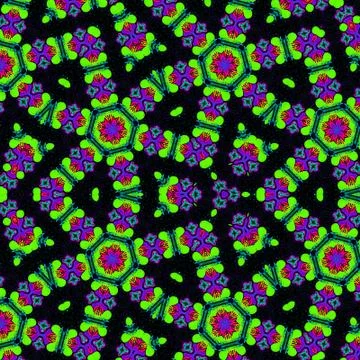 Graffiti continuous pattern in bright colors on black background Illustrazione stock