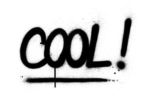 Graffiti cool word sprayed in black over white Stock Illustration