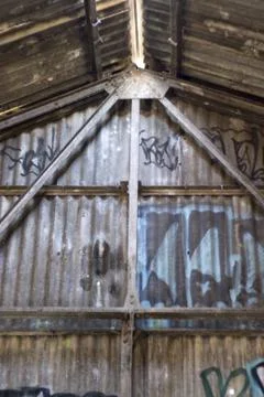 Graffiti Covered Interior Stock Photos
