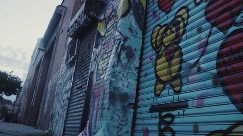 Graffiti Covered Wall 2 Stock Footage 71946699