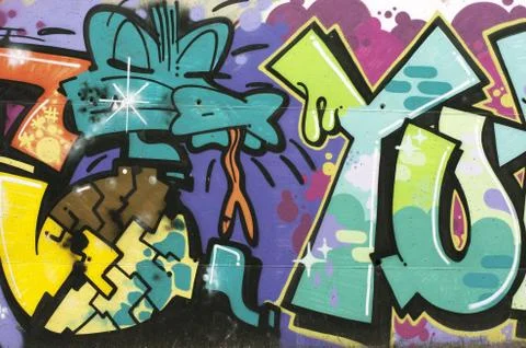 Graffiti of a crocodile Foto stock